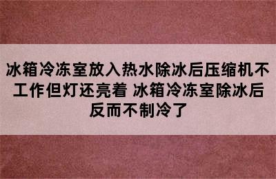 冰箱冷冻室放入热水除冰后压缩机不工作但灯还亮着 冰箱冷冻室除冰后反而不制冷了